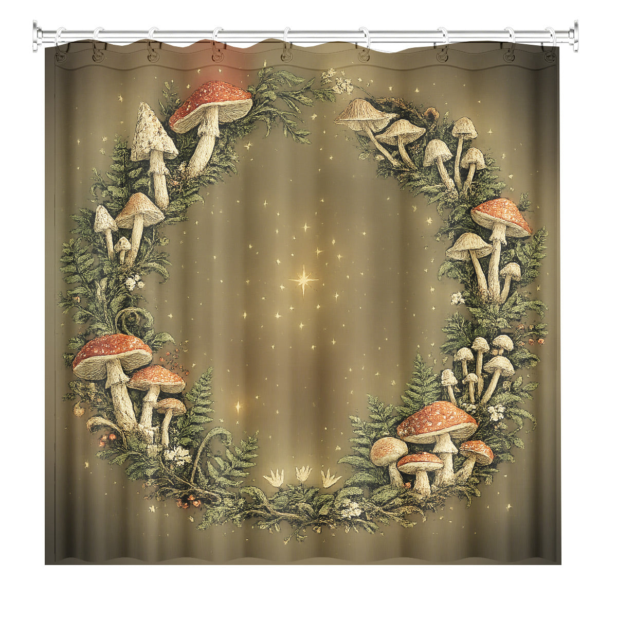 Vintage Etched Forest Shower Curtain Waterproof Celestial Bathroom Decor Gift