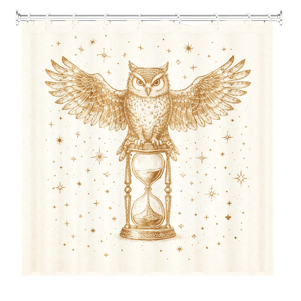 Vintage Space Whale Shower Curtain Etched Astrology Art Waterproof Bathroom Decor
