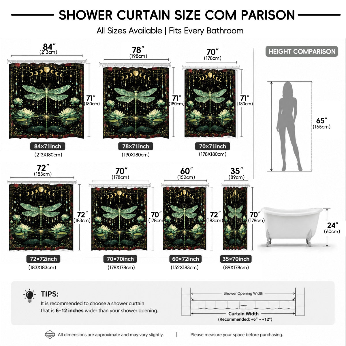 Mystical Nine Tailed Fox Shower Curtain Vintage Celestial Bath Decor