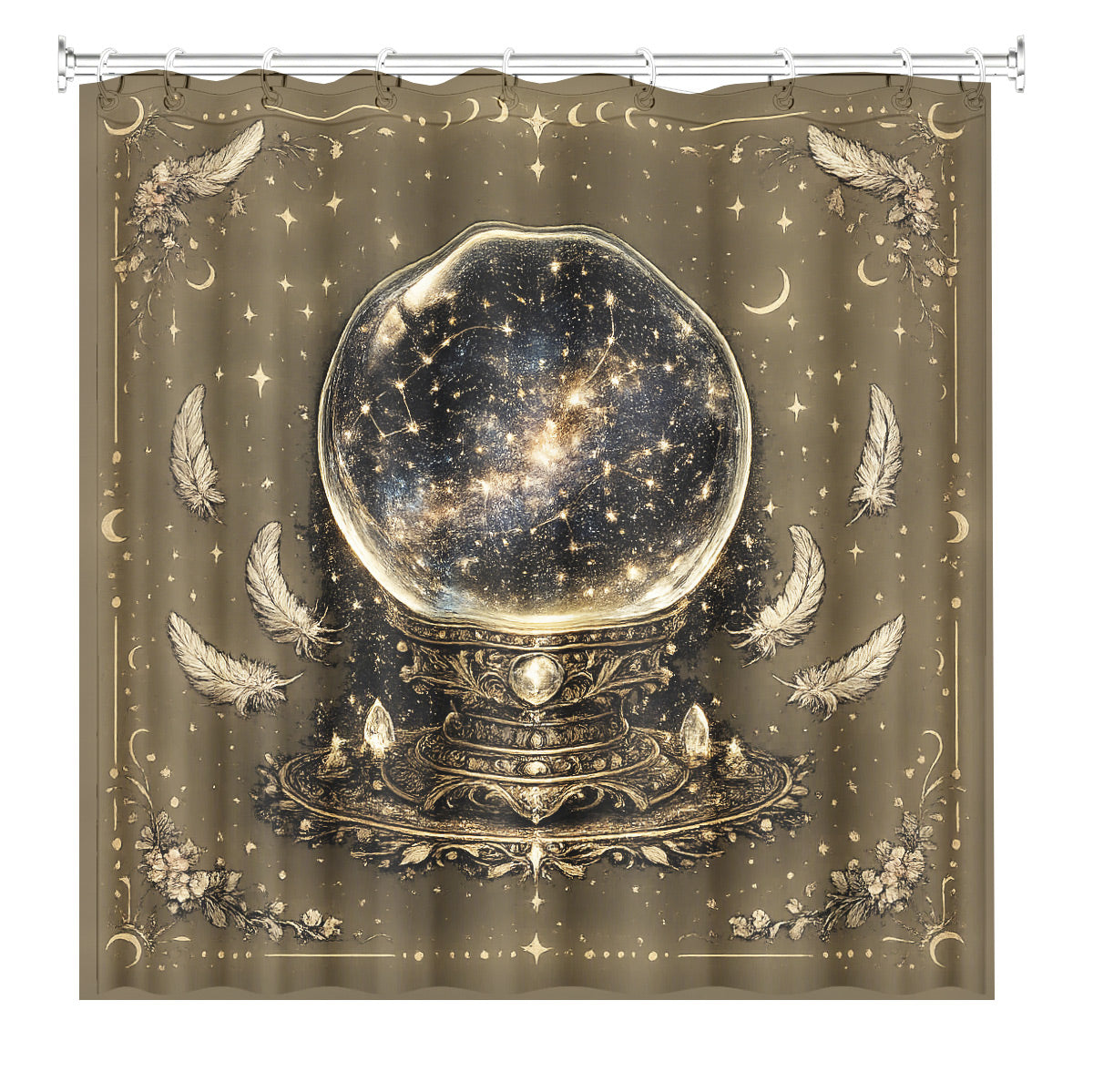 Vintage Celestial Astrology Shower Curtain Ethereal Witchy Decor Gift