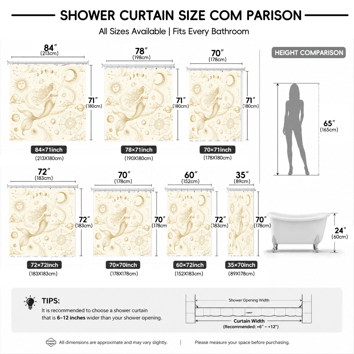 Vintage Nautical Astronomy Shower Curtain Retro Sepia Illustration Decor