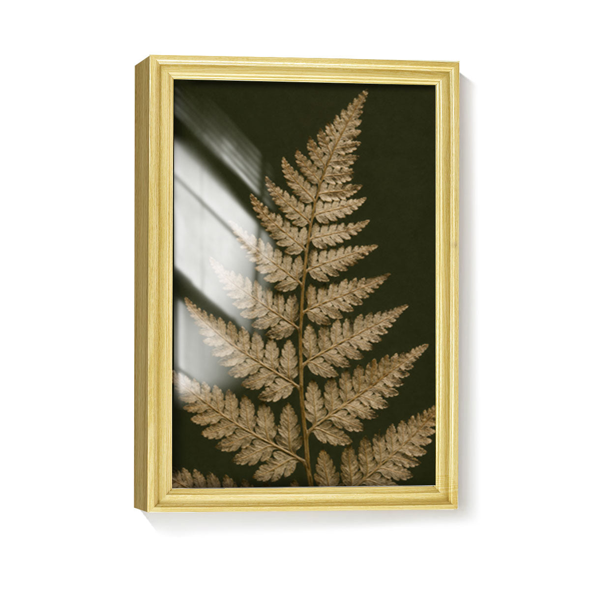 Vintage Botanical Leaf Canvas Wall Art Earth Tone Framed Decor Gift