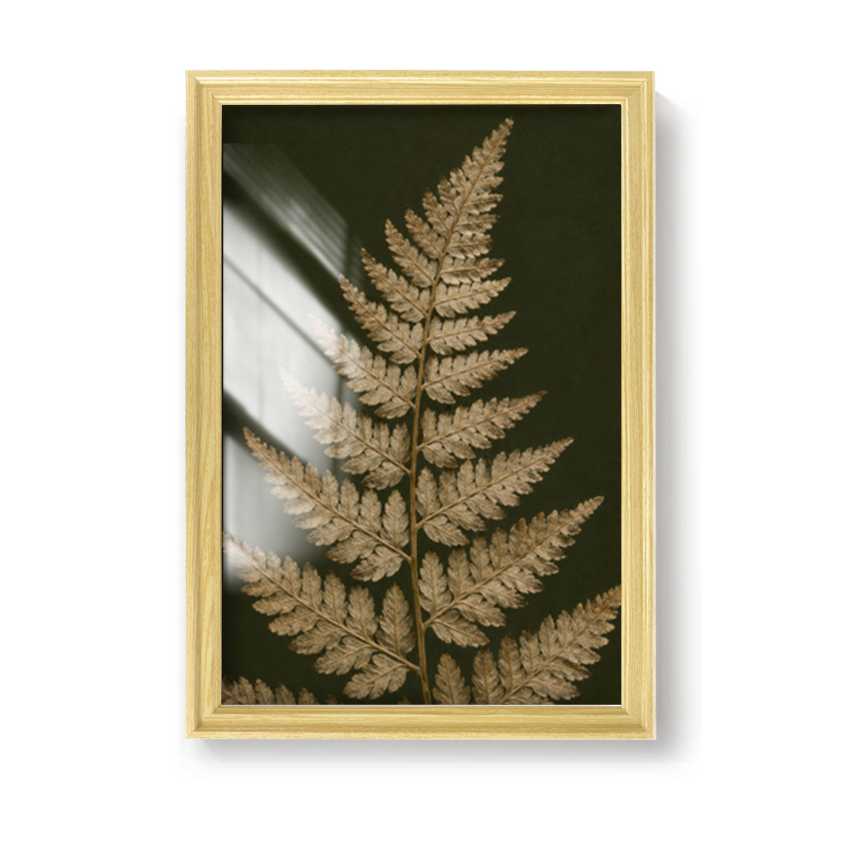 Vintage Botanical Leaf Canvas Wall Art Earth Tone Framed Decor Gift