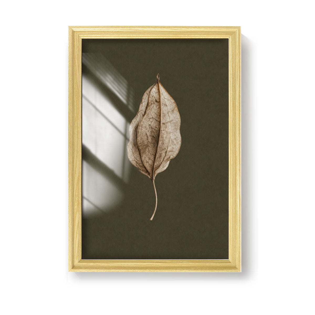 Vintage Botanical Leaf Canvas Wall Art Earth Tone Framed Decor Gift