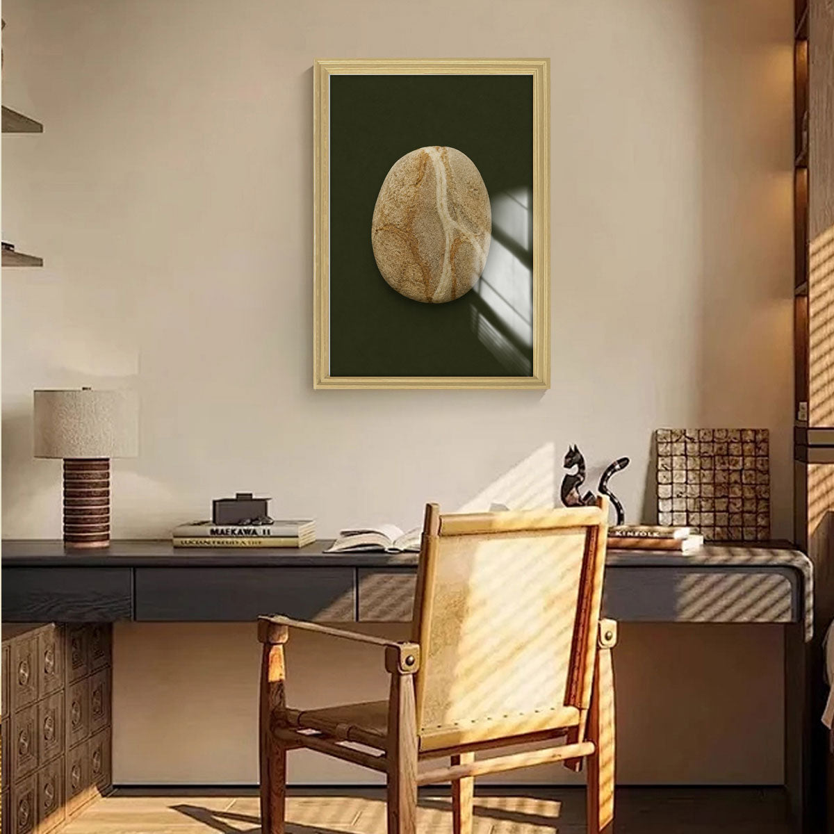 Vintage Botanical Leaf Canvas Wall Art Earth Tone Framed Decor Gift