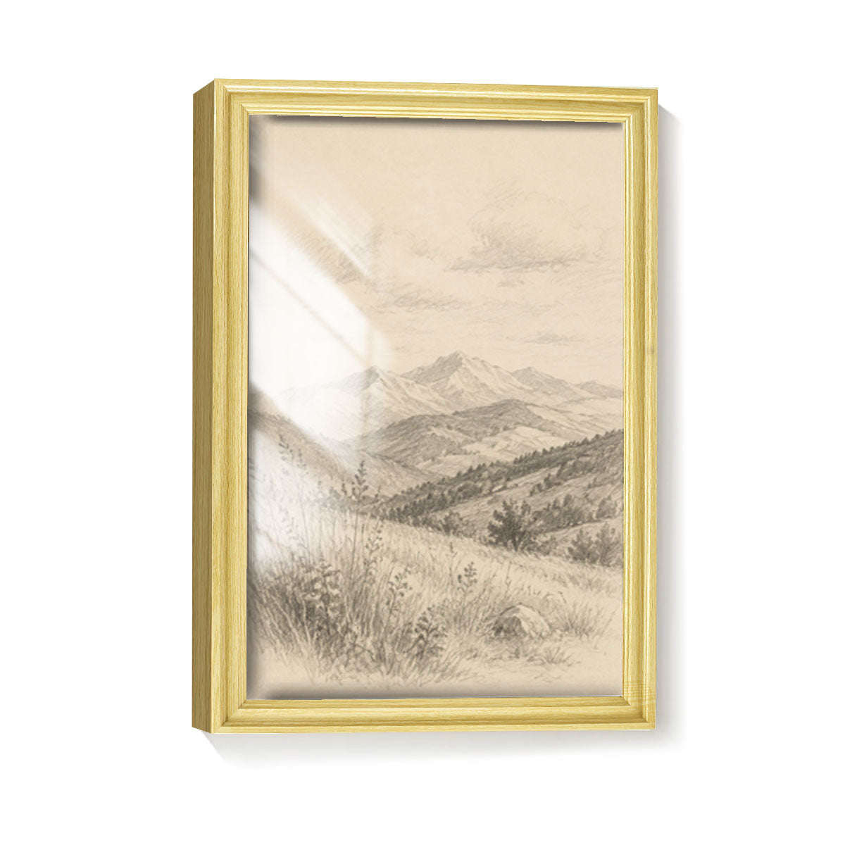 Vintage Country Landscape Canvas Wall Art Rustic Framed Farmhouse Decor Gift