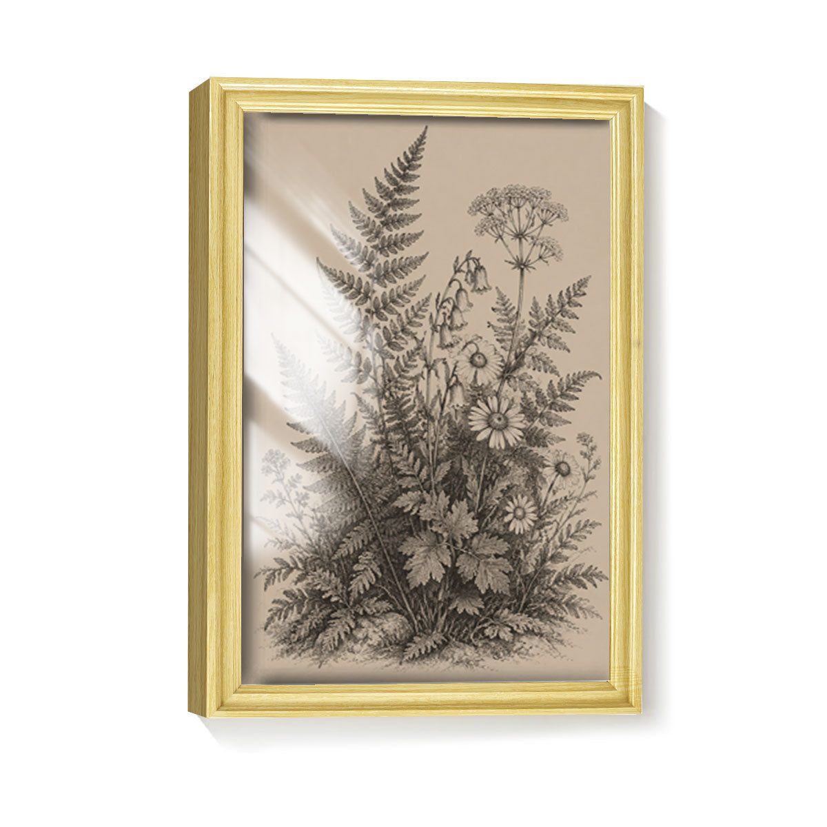 Vintage Wildlife Sketch Canvas Wall Art Rustic Cabin Wood Frame Home Decor Gift