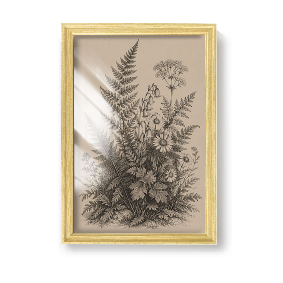 Vintage Wildlife Sketch Canvas Wall Art Rustic Cabin Wood Frame Home Decor Gift