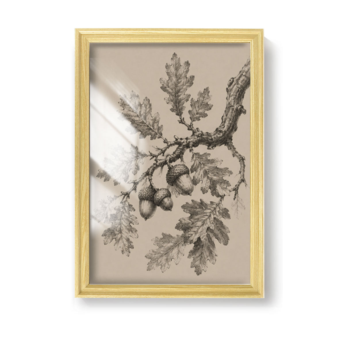 Vintage Wildlife Sketch Canvas Wall Art Rustic Cabin Wood Frame Home Decor Gift