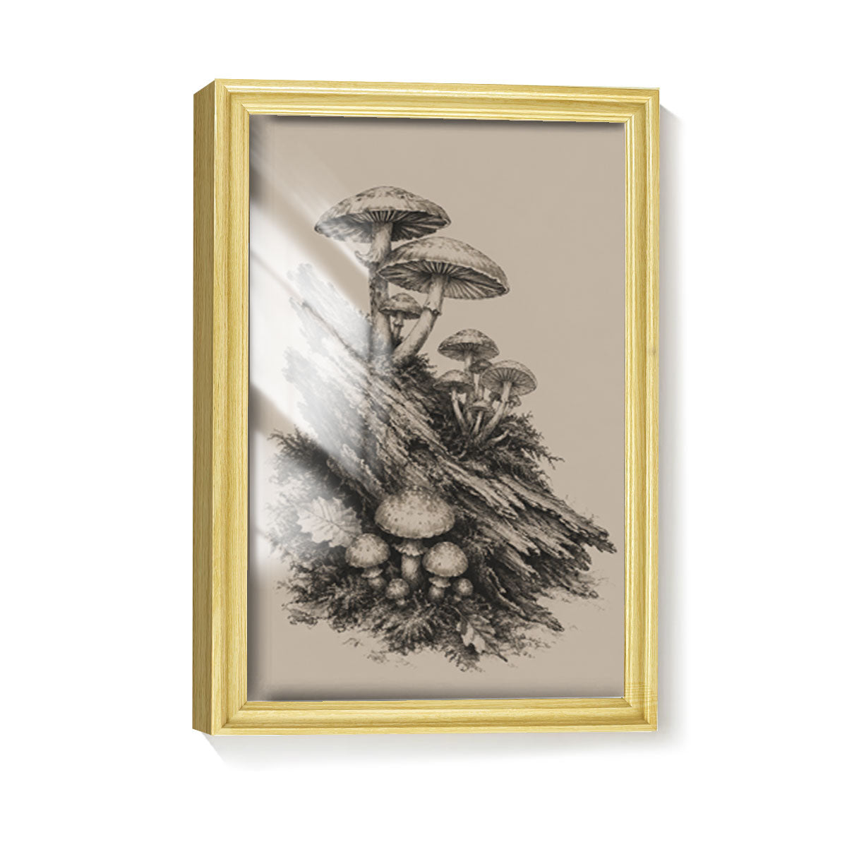 Vintage Wildlife Sketch Canvas Wall Art Rustic Cabin Wood Frame Home Decor Gift