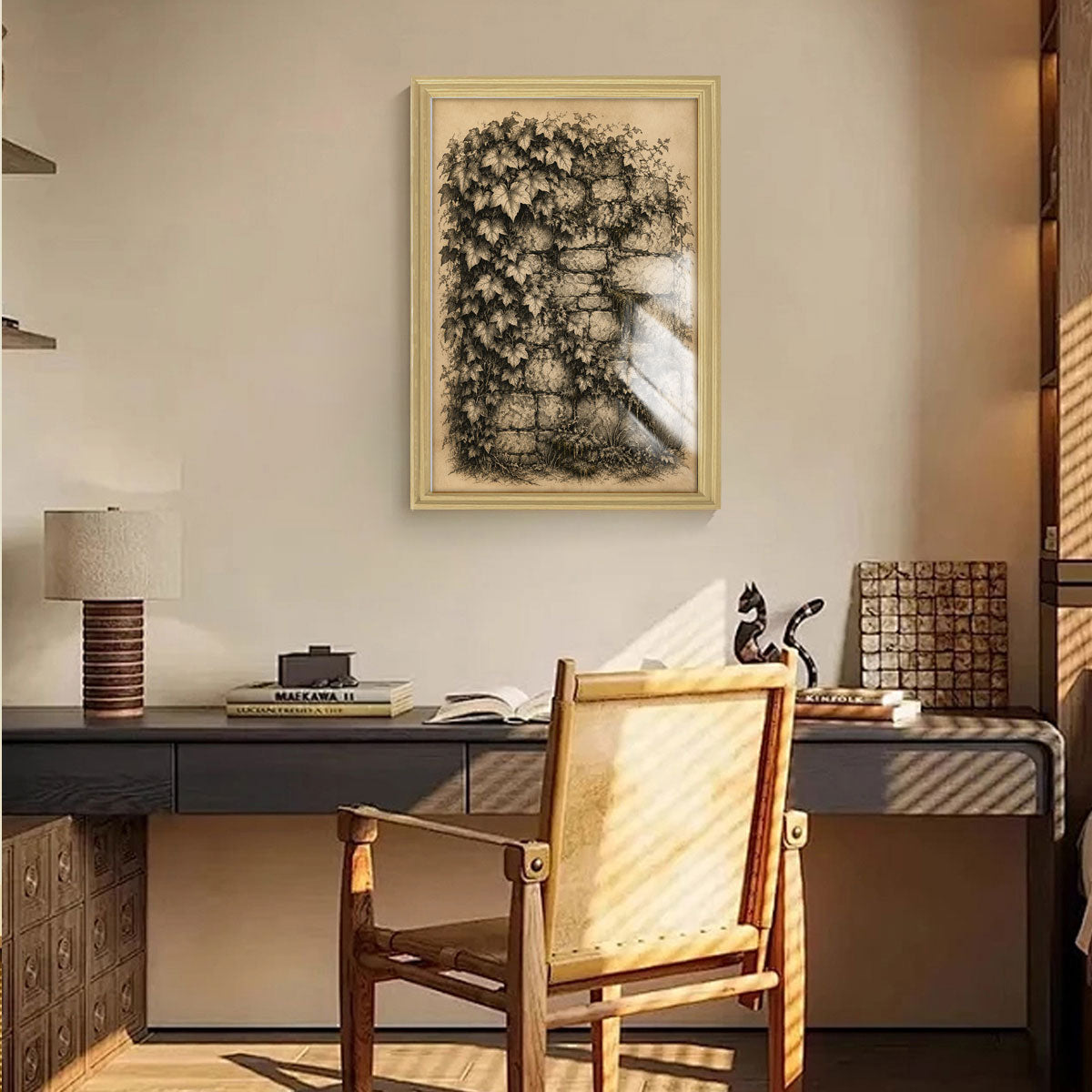 Vintage Etching Forest & Wildlife Canvas Wall Art Rustic Framed Home Decor