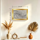 Modern Abstract Swirl Framed Wall Art Elegant Gold PS Frame Black and White Kinetic Lines Canvas for Living Room Decor
