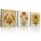 3 Piece Gallery-Wrapped Canvas Wall Art Set Nature & Wildlife Collection Premium UV Printed Decor Ready to Hang