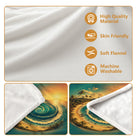 Beach Wave Fleece Blanket - Tropical Ocean Print, Soft & Cozy for Home or Travel