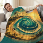 Beach Wave Fleece Blanket - Tropical Ocean Print, Soft & Cozy for Home or Travel