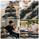 Cozy Fleece Blanket with Mountain and Deer Pattern, Soft Plush Material Perfect for Home or Gift