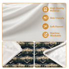 Cozy Fleece Blanket with Mountain and Deer Pattern, Soft Plush Material Perfect for Home or Gift