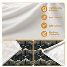 Cozy Deer & Mountain Pattern Fleece Blanket, Soft Warm Winter Cover for Home or Gift
