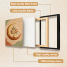 Framed Moon Tree Art Print, Abstract Nature Design, Gold Accents, Perfect Home Decor for Any Room