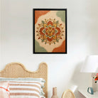 Framed Lotus Mandala Art Print, Bohemian Style, Textured Design, Perfect for Home Decor or Gift