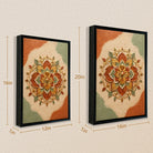 Framed Lotus Mandala Art Print, Bohemian Style, Textured Design, Perfect for Home Decor or Gift
