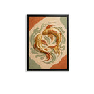 Framed Gold Fish Artwork, Oriental Style, Handcrafted Clay Design, Perfect for Home Decor in California