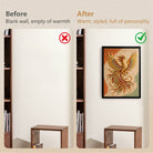 Framed Phoenix Wall Art, Vibrant Golden Bird Design, High-Quality Canvas Print, Perfect for Home Decor in New York