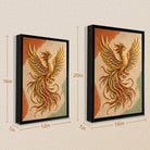 Framed Phoenix Wall Art, Vibrant Golden Bird Design, High-Quality Canvas Print, Perfect for Home Decor in New York