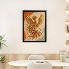 Framed Phoenix Wall Art, Vibrant Golden Bird Design, High-Quality Canvas Print, Perfect for Home Decor in New York