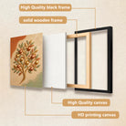 Framed Tree of Life Wall Art with Golden Fruits, Modern Home Decor for Living Room or Staircase