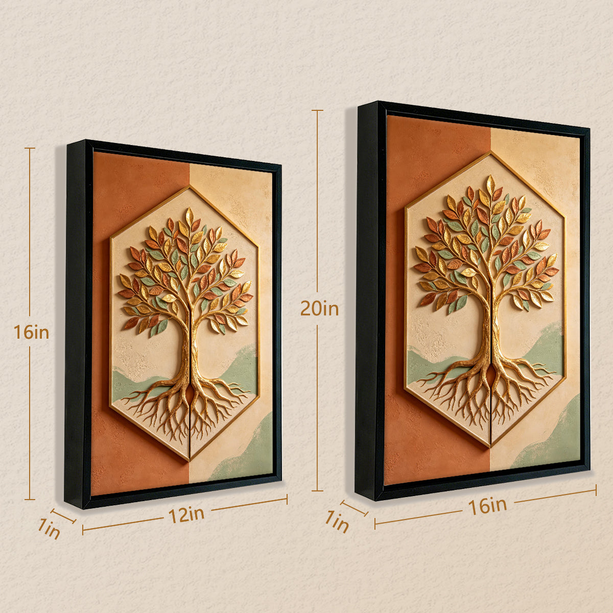 Framed Tree of Life Wall Art, 3D Relief Design, Perfect for Home Decor in Any Room
