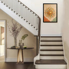 Framed Sunburst Wall Art with Leaf Motif, Modern Abstract Design, High-Quality Finish, Perfect for Home Decor in Any Room