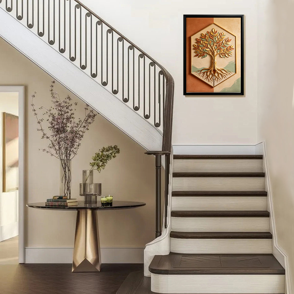 Framed Tree of Life Wall Art, 3D Relief Design, Perfect for Home Decor in Any Room
