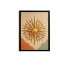 Framed Sunburst Wall Art with Leaf Motif, Modern Abstract Design, High-Quality Finish, Perfect for Home Decor in Any Room