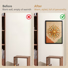 Framed Sunburst Wall Art with Leaf Motif, Modern Abstract Design, High-Quality Finish, Perfect for Home Decor in Any Room