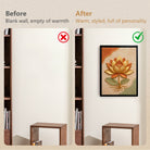 Framed Lotus Flower Artwork, 3D Relief Design, Gold Leaf Accents, Perfect for Home Decor in Any Room