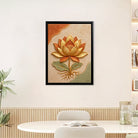 Framed Lotus Flower Artwork, 3D Relief Design, Gold Leaf Accents, Perfect for Home Decor in Any Room