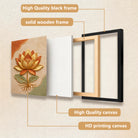 Framed Lotus Flower Artwork, 3D Relief Design, Gold Leaf Accents, Perfect for Home Decor in Any Room