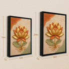 Framed Lotus Flower Artwork, 3D Relief Design, Gold Leaf Accents, Perfect for Home Decor in Any Room