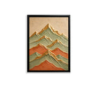 Framed Mountain Landscape Art Print, Abstract Design, Textured Finish, Perfect for Home Decor in California