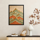 Framed Mountain Landscape Art Print, Abstract Design, Textured Finish, Perfect for Home Decor in California