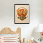 Framed Phoenix Wall Art, Exquisite Gold Design, 3D Crystal Accents, Perfect for Home Decor in California