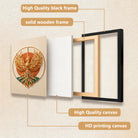 Framed Phoenix Wall Art, Exquisite Gold Design, 3D Crystal Accents, Perfect for Home Decor in California
