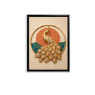 Elegant Golden Peacock Wall Art, Modern Decorative Painting with Crystal Accents, Perfect for Living Room or Office