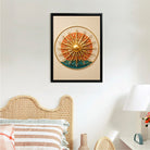 Elegant Sunburst Wall Art Sculpture, Modern Decor with Crystal Accents, Perfect for Living Room or Office