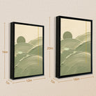 Abstract Landscape Wall Art Print in Black Frame, Modern Minimalist Design for Home Decor
