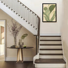 Abstract Green Leaf Framed Art Print, Modern Minimalist Canvas Painting for Home Decor, Elegant Wall Art Gift
