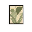 Abstract Green Leaf Framed Art Print, Modern Minimalist Canvas Painting for Home Decor, Elegant Wall Art Gift