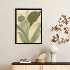 Abstract Green Leaf Framed Art Print, Modern Minimalist Canvas Painting for Home Decor, Elegant Wall Art Gift
