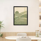 Abstract Landscape Wall Art Print in Black Frame, Modern Minimalist Design for Home Decor